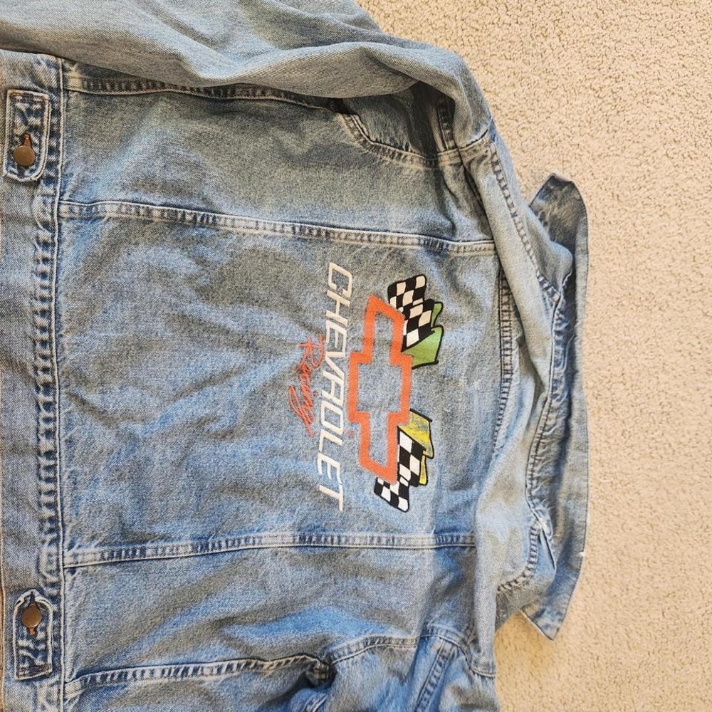 Vintage American‎ Made Sportswear Chevrolet Racing Embroidered Denim Jean